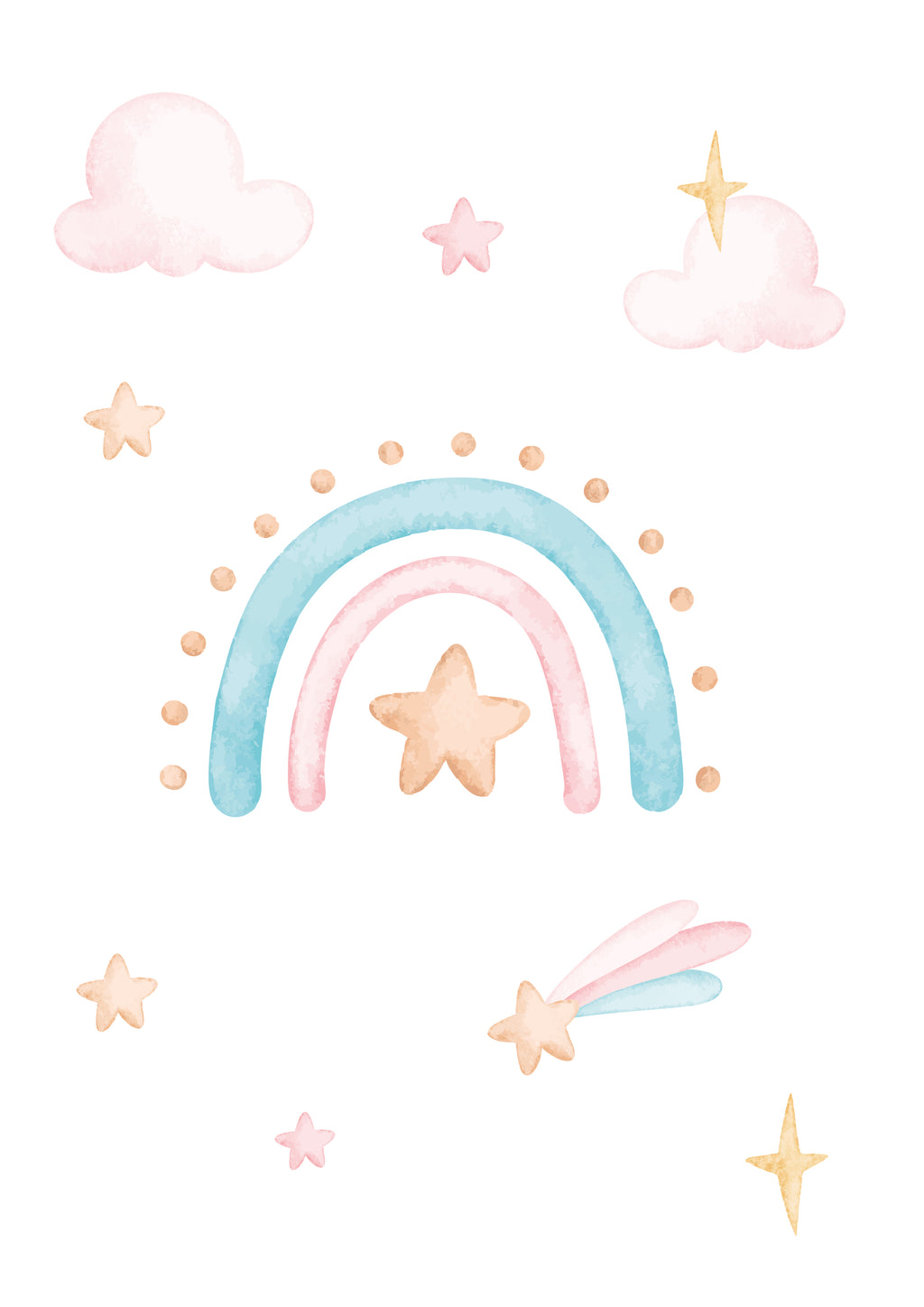 Set de 3 Láminas de Nacimiento Personalizadas – Arcoíris, Inicial y Animales 🌈🎈