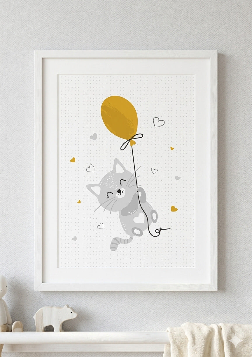 Set 3 Láminas Infantiles – Arcoíris, Gatito y Nube 🌈🐱☁️