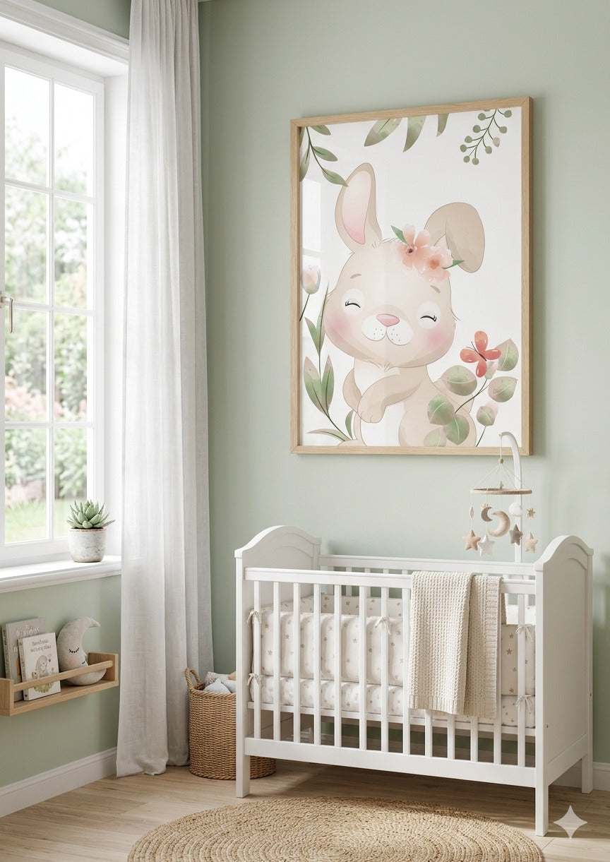 Set de 3 Láminas Personalizadas – Cierva, Inicial y Conejita Floral 🦌🐰🌿