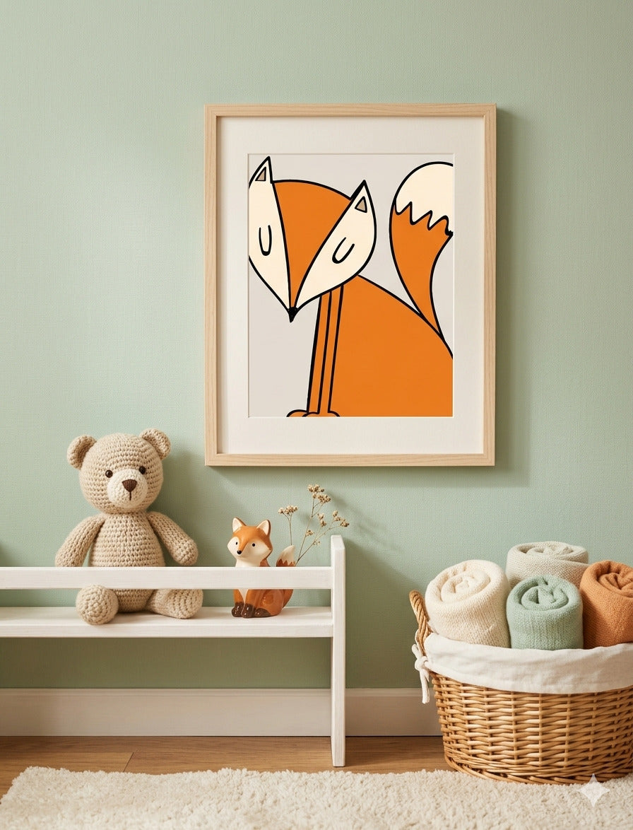 Set de 4 Láminas Decorativas – Animales del Bosque 🐻🦉🦊🦔