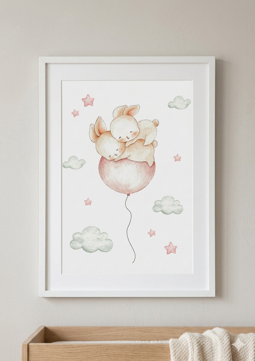 Set de 3 Láminas Personalizadas – Conejitos con Nombre 🐰✨