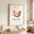 Ilustración de Nacimiento Personalizada – Osito Cara Dulce 🐻⭐