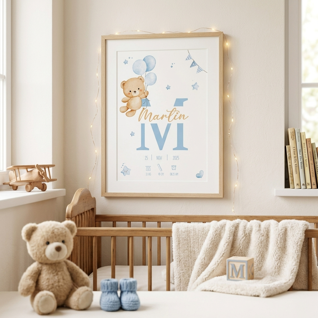 Lámina de Nacimiento Personalizada – Un recuerdo para toda la vida ✨