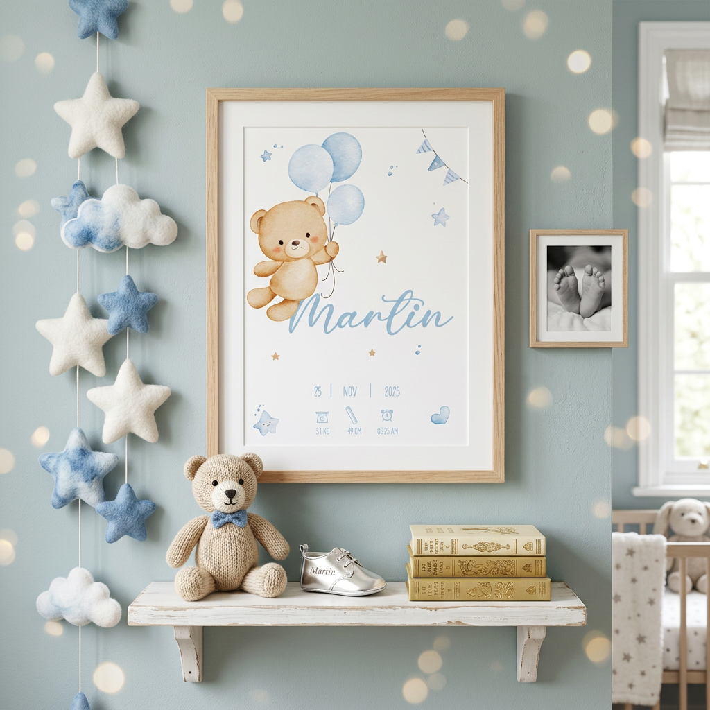 Lámina de Nacimiento Personalizada – Un recuerdo para toda la vida ✨