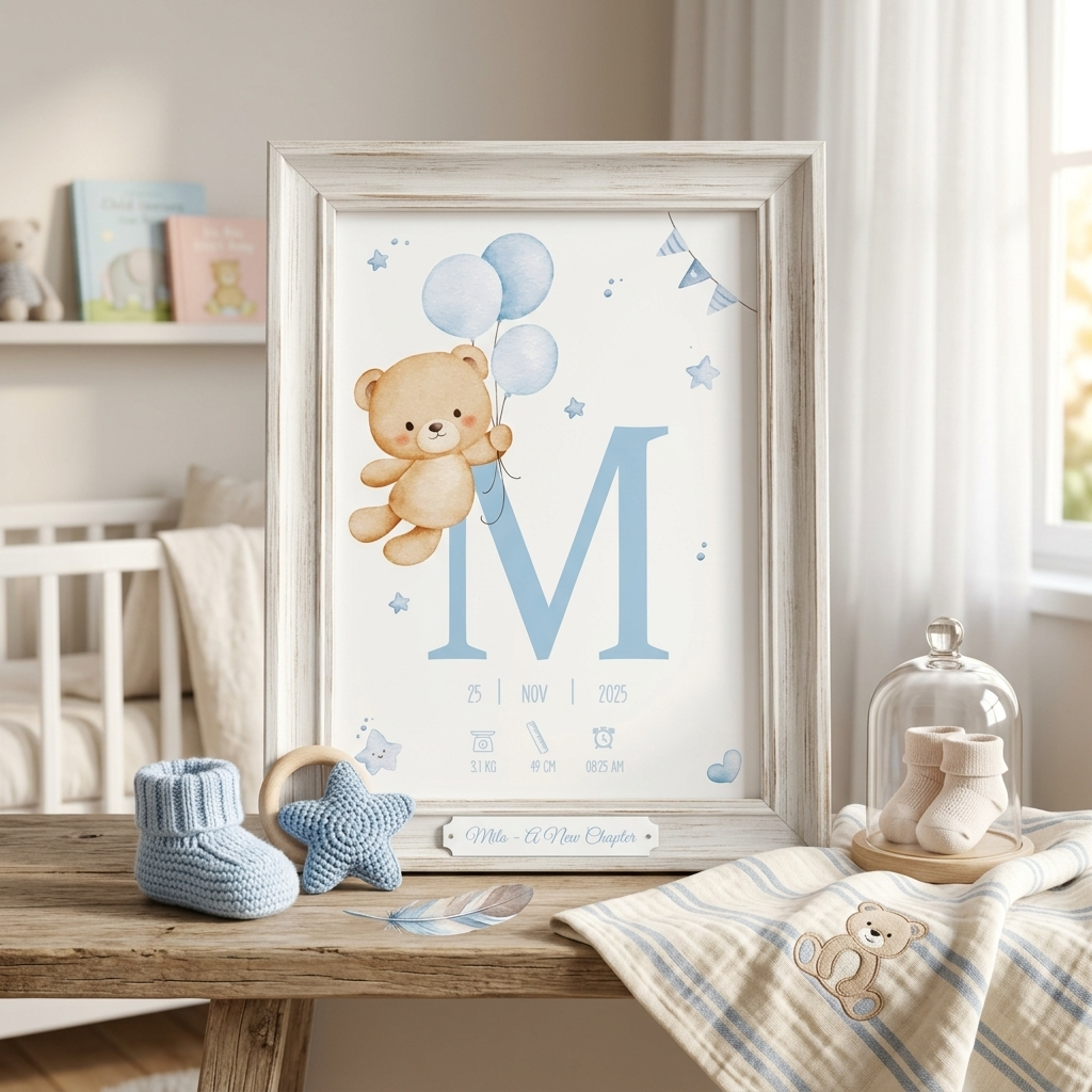 Lámina de Nacimiento Personalizada – Un recuerdo para toda la vida ✨