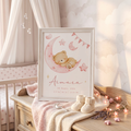 Póster de Nacimiento Personalizado – Osito en la Luna ✨