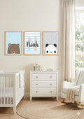 Set de 3 Láminas Personalizadas – Ositos Kawaii con Nombre 🐻🐼