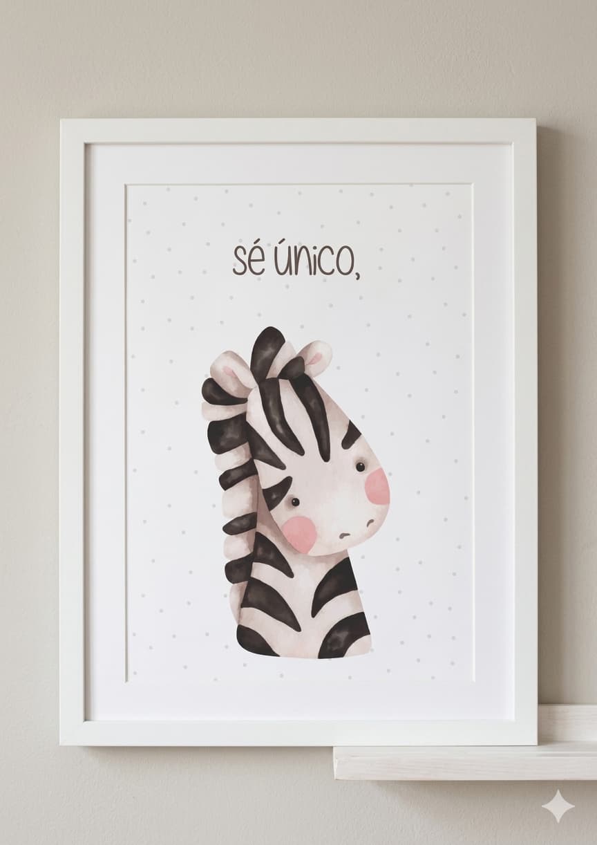 Set de 3 Láminas Decorativas Personalizadas – Sé Valiente, Sé Único, Sé Tú Mismo 🦁🦓🦒