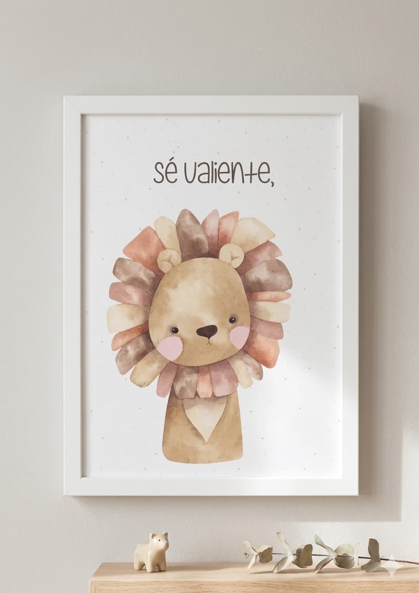 Set de 3 Láminas Decorativas Personalizadas – Sé Valiente, Sé Único, Sé Tú Mismo 🦁🦓🦒